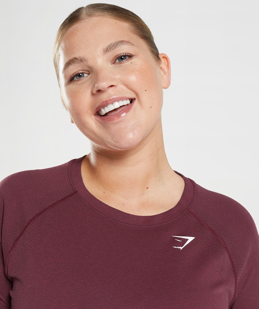 Burgundy Women's Gymshark Vital Seamless 2.0 Light T-Shirts | USA-59074