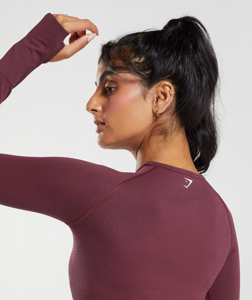 Burgundy Women's Gymshark Vital Seamless 2.0 Crop Top T-Shirts | USA-73159