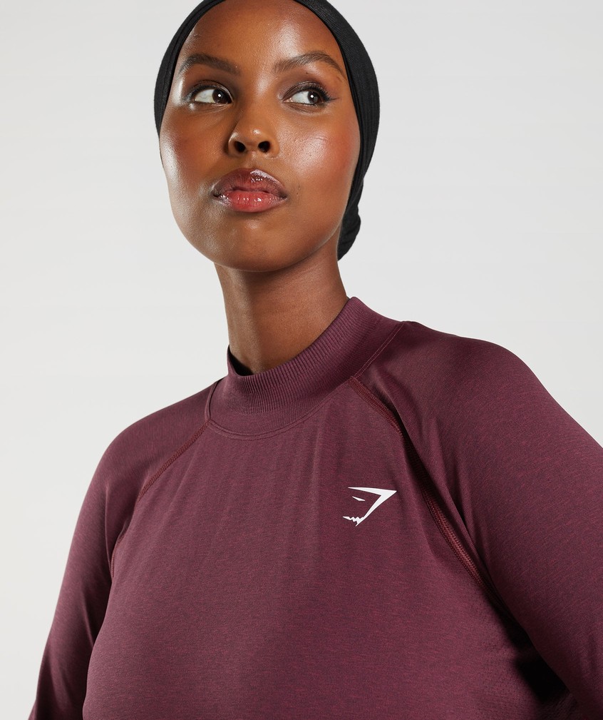 Burgundy Women's Gymshark Vital Seamless Long Line Top T-Shirts | USA-75302