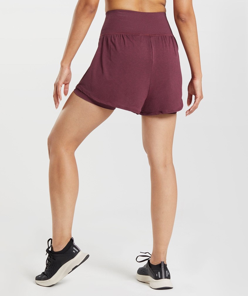 Burgundy Women's Gymshark Vital Seamless 2.0 2-in-1 Shorts | USA-84956