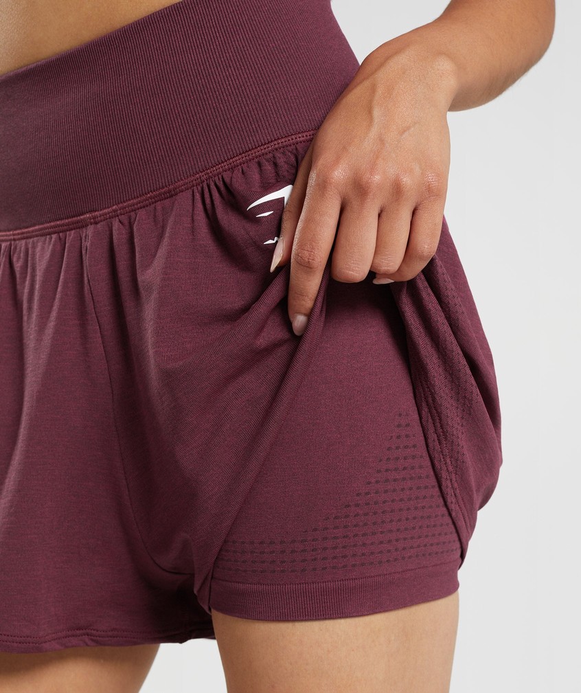 Burgundy Women's Gymshark Vital Seamless 2.0 2-in-1 Shorts | USA-84956