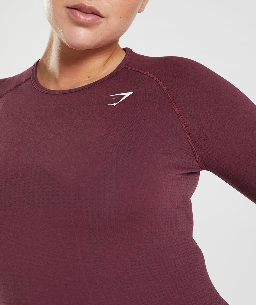 Burgundy Women's Gymshark Vital Seamless 2.0 Long Sleeve Top T-Shirts | USA-85741