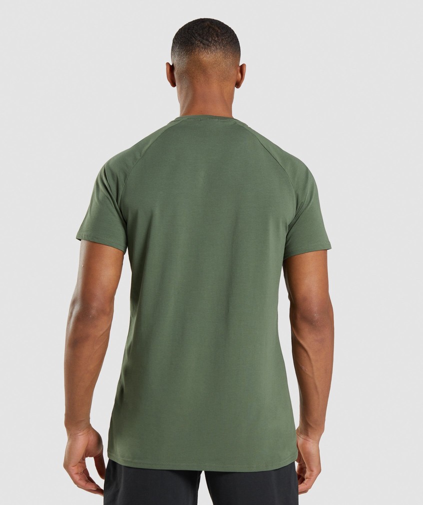 Camo Green Men's Gymshark Apollo Camo T-Shirts | USA-93746