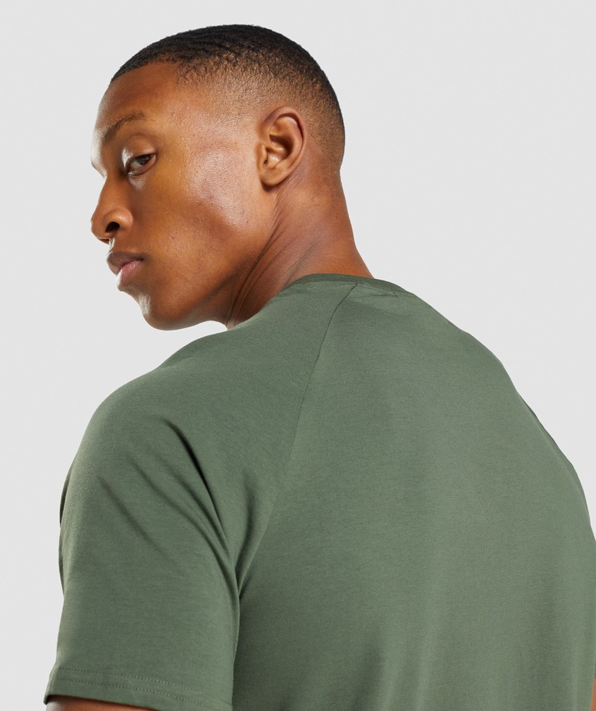 Camo Green Men's Gymshark Apollo Camo T-Shirts | USA-93746