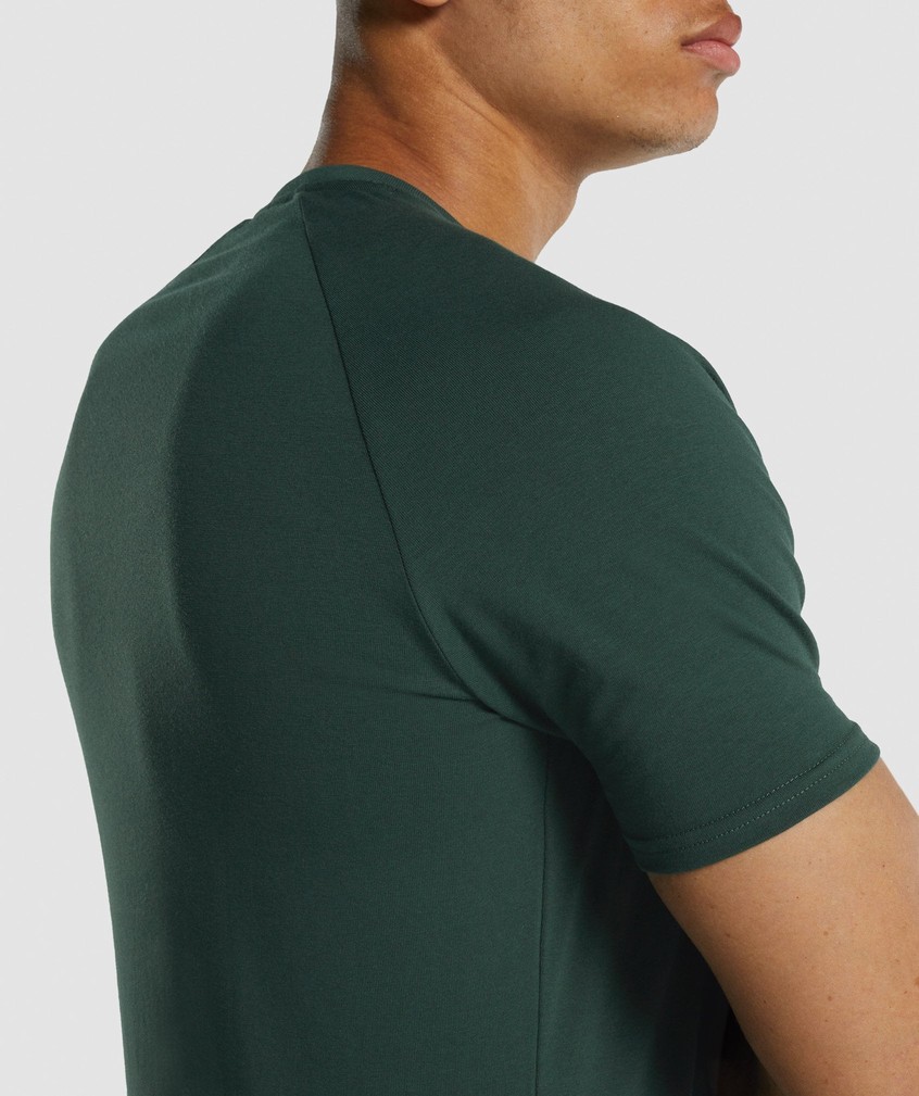 Dark Green Men's Gymshark Apollo T-Shirts | USA-19486