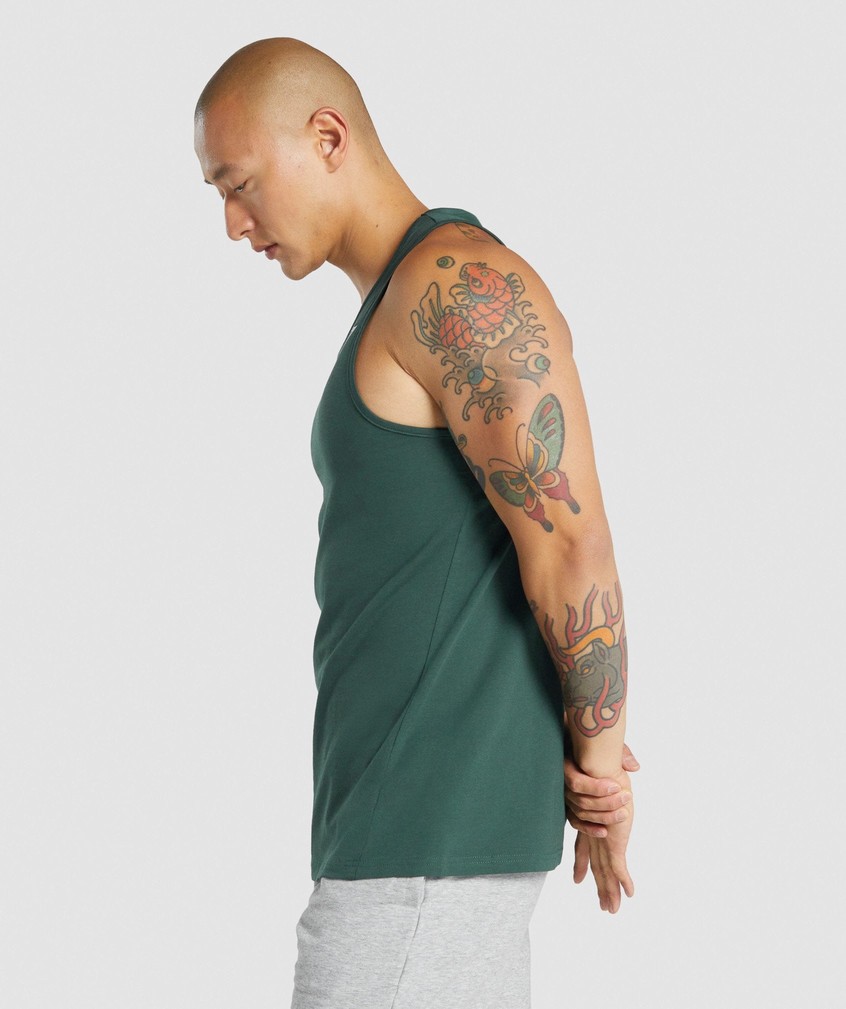 Dark Green Men's Gymshark Critical 2.0 Tank | USA-32610