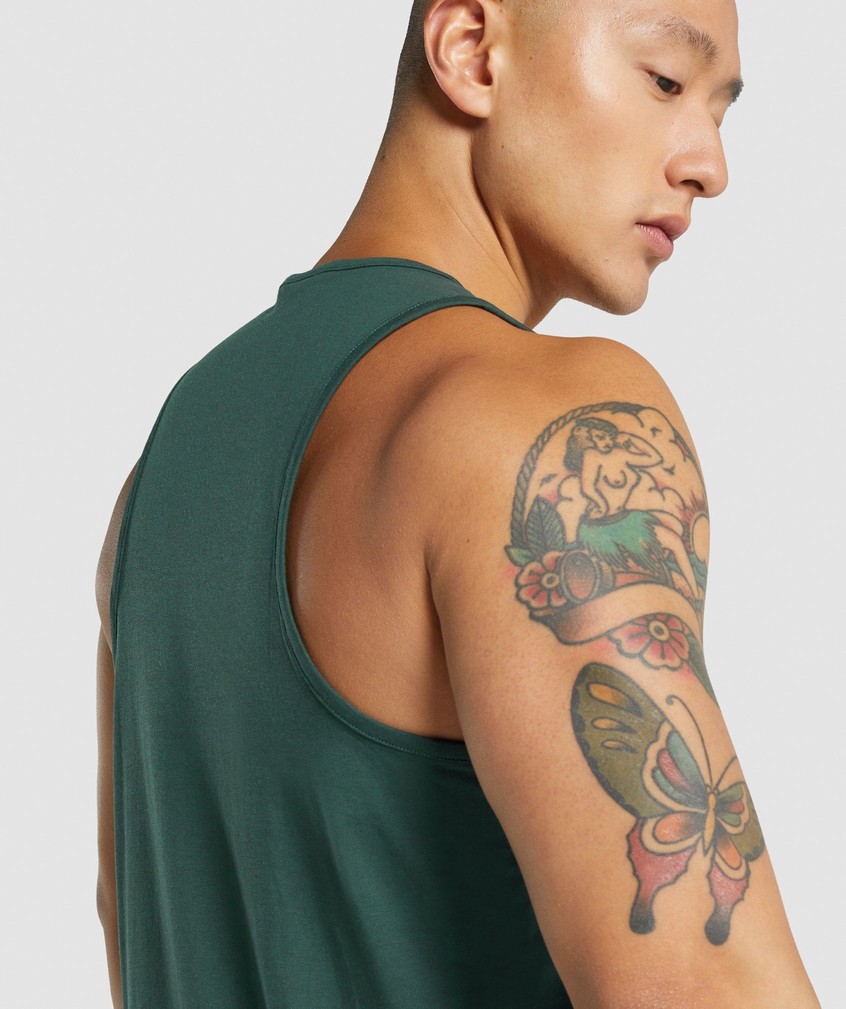 Dark Green Men's Gymshark Critical 2.0 Tank | USA-32610