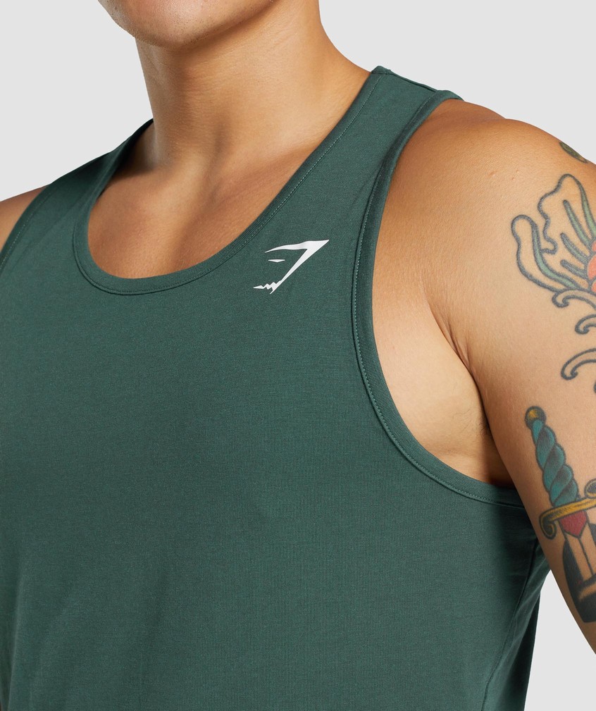 Dark Green Men's Gymshark Critical 2.0 Tank | USA-32610