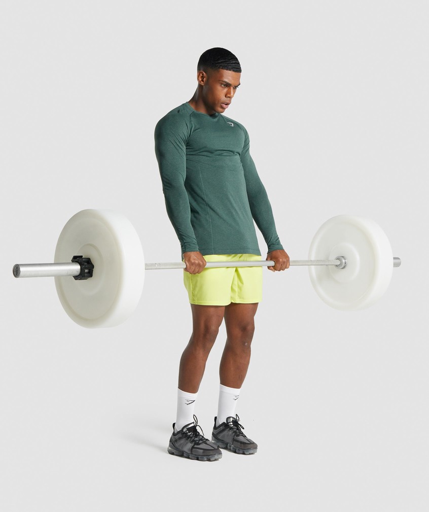 Dark Green Men's Gymshark Vital Light Seamless Long Sleeve T-Shirts | USA-12340