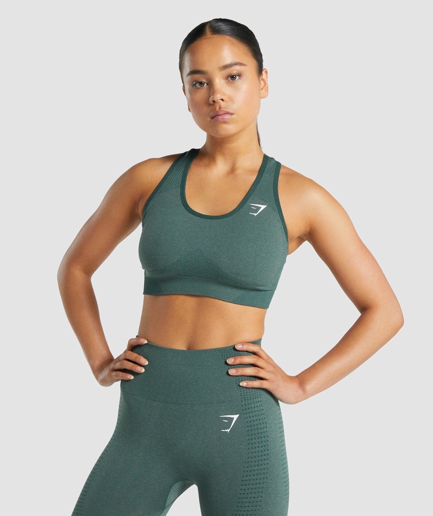 Dark Green Women\'s Gymshark Vital Seamless 2.0 Sports Bra | USA-15394