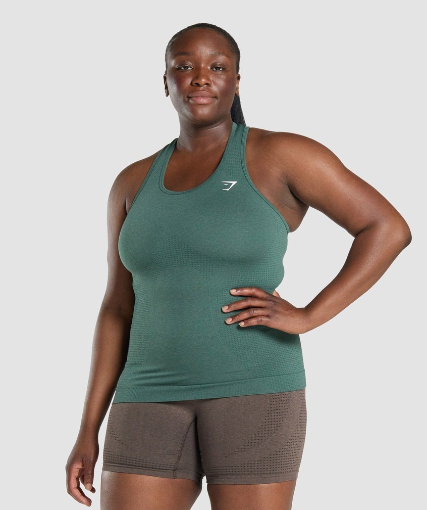 Dark Green Women\'s Gymshark Vital Seamless 2.0 Vest | USA-27913