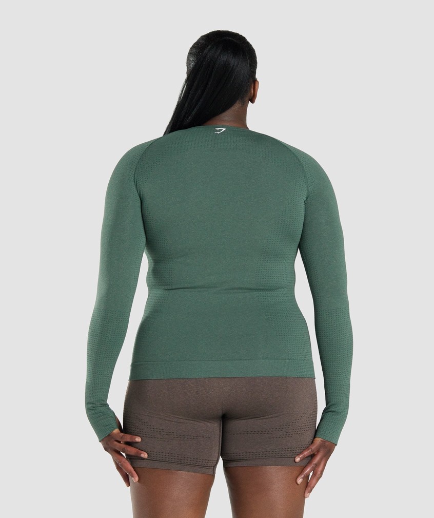 Dark Green Women's Gymshark Vital Seamless 2.0 Long Sleeve Top T-Shirts | USA-67349