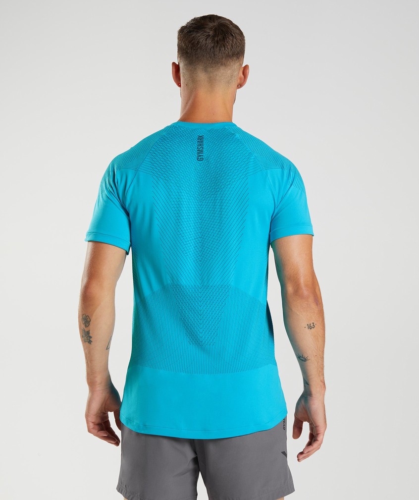 Dark Grey Blue Men's Gymshark Apex Seamless T-Shirts | USA-15607