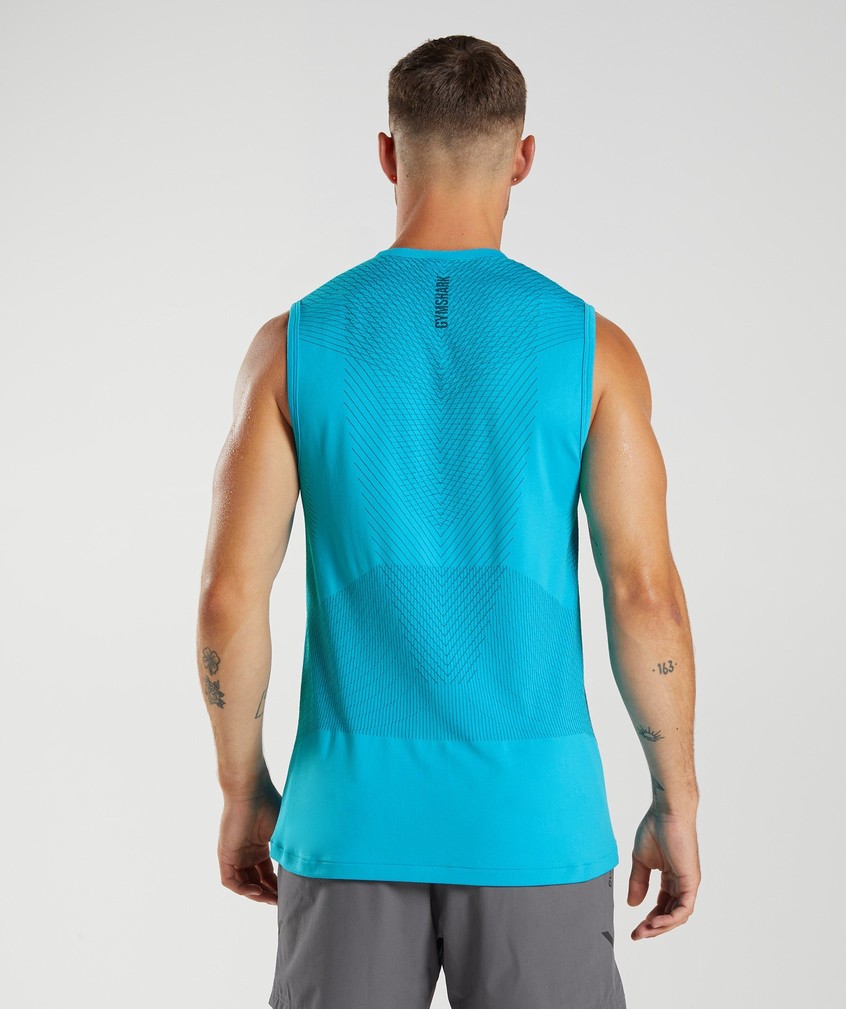 Dark Grey Blue Men's Gymshark Apex Seamless Tank | USA-61073