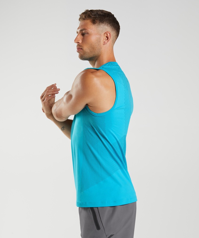 Dark Grey Blue Men's Gymshark Apex Seamless Tank | USA-61073