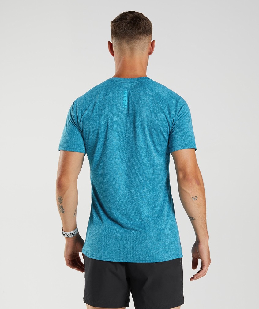 Dark Grey Blue Men's Gymshark Apex T-Shirts | USA-87195