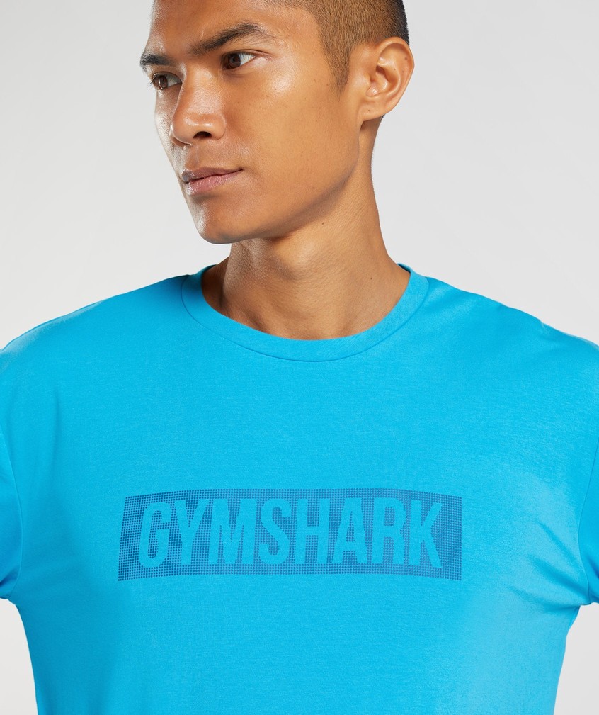 Dark Grey Blue Men's Gymshark Block Long Sleeve T-Shirts | USA-03159