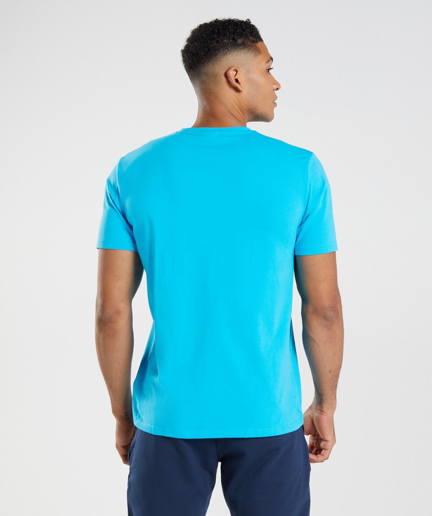 Dark Grey Blue Men's Gymshark Block T-Shirts | USA-40376