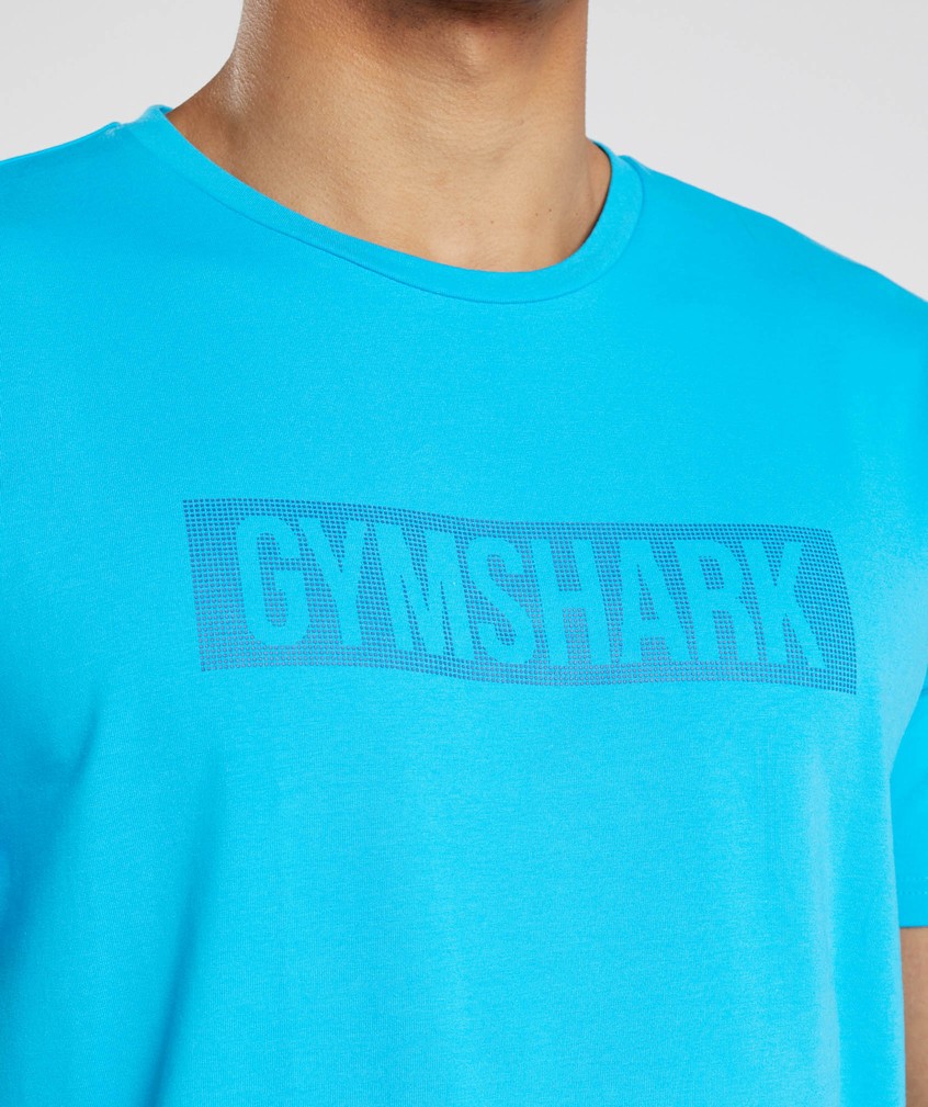 Dark Grey Blue Men's Gymshark Block T-Shirts | USA-40376