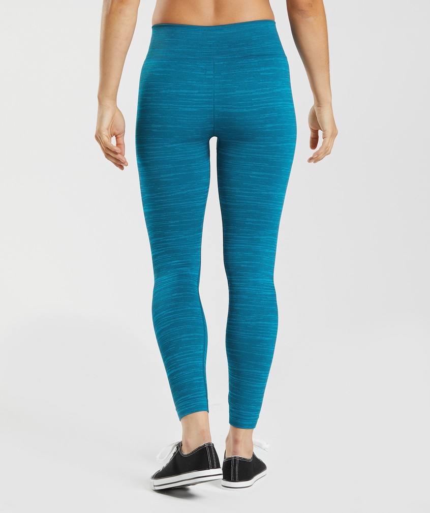 Dark Grey Blue Women's Gymshark Adapt Marl Seamless Leggings | USA-76294