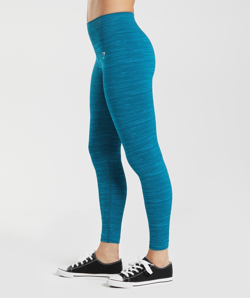 Dark Grey Blue Women's Gymshark Adapt Marl Seamless Leggings | USA-76294