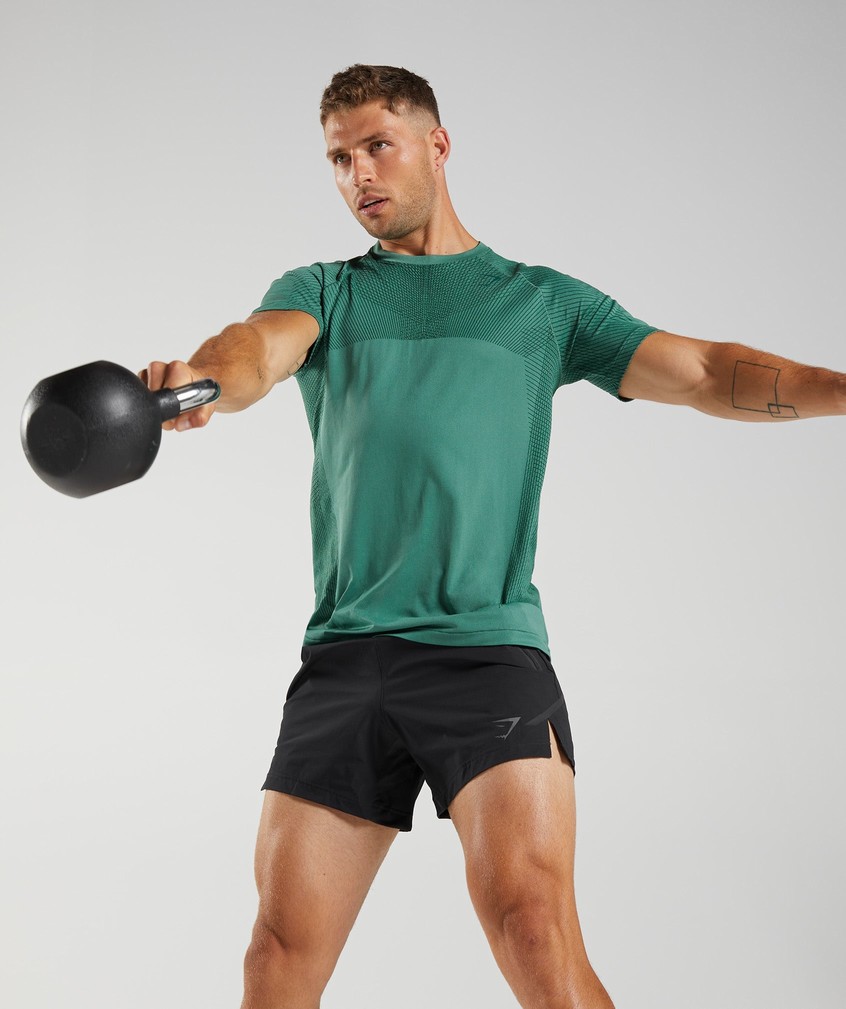 Green Men's Gymshark Apex Seamless T-Shirts | USA-69514