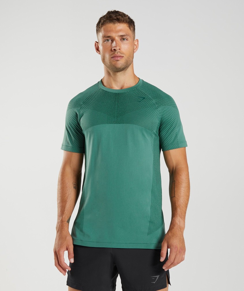 Green Men\'s Gymshark Apex Seamless T-Shirts | USA-69514