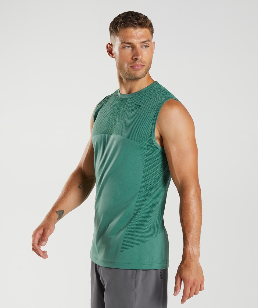 Green Men's Gymshark Apex Seamless Tank | USA-54930