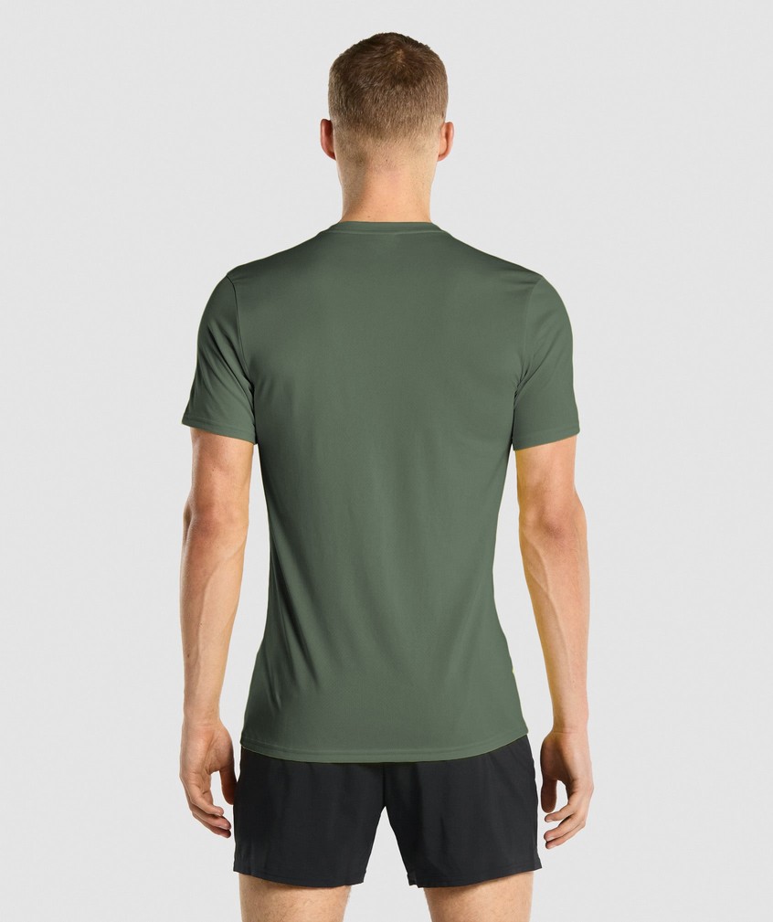 Green Men's Gymshark Arrival T-Shirts | USA-70452