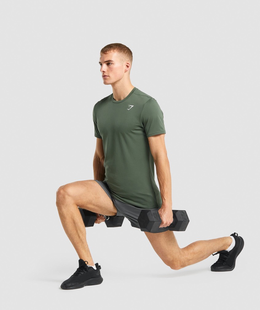 Green Men's Gymshark Arrival T-Shirts | USA-70452