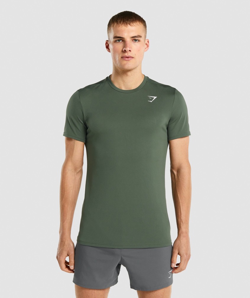 Green Men\'s Gymshark Arrival T-Shirts | USA-70452