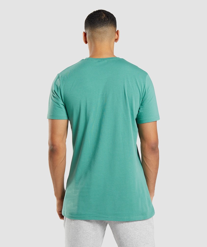 Green Men's Gymshark Essential T-Shirts | USA-63875