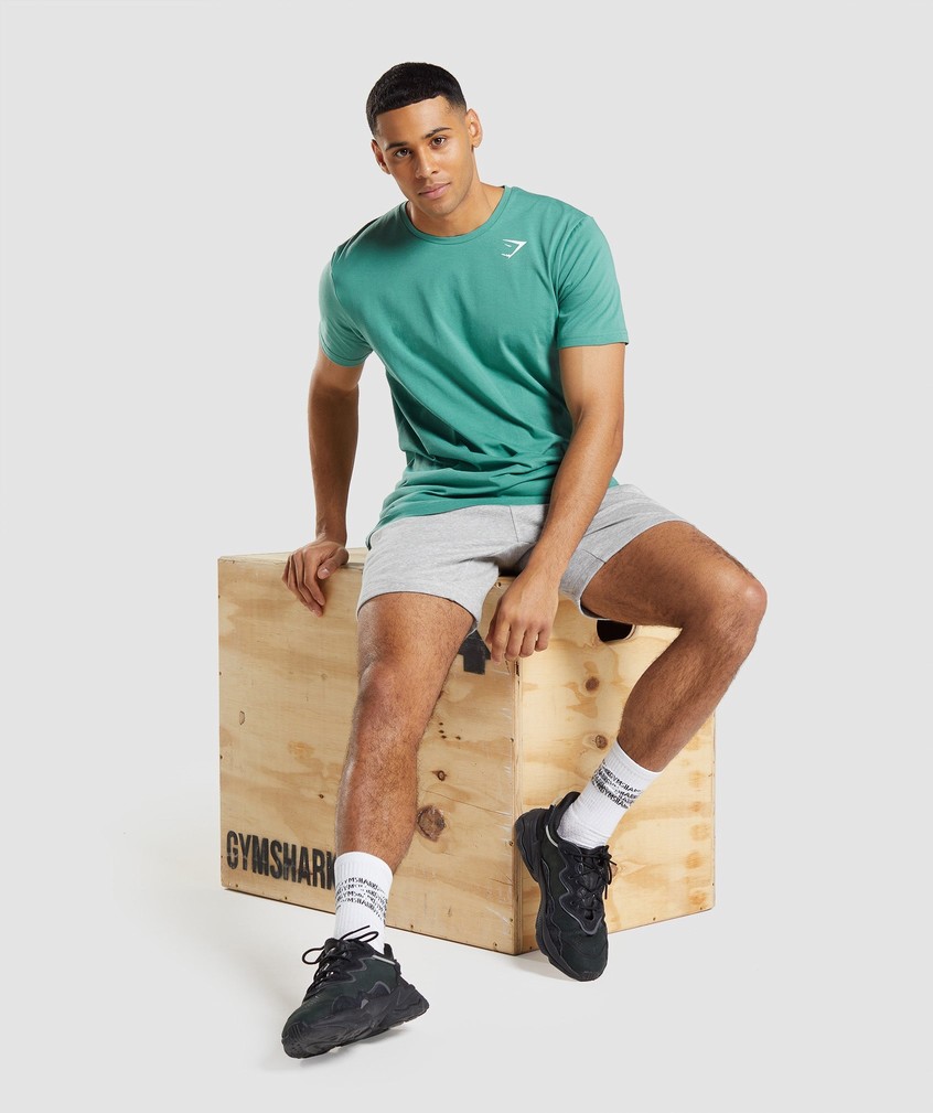 Green Men's Gymshark Essential T-Shirts | USA-63875