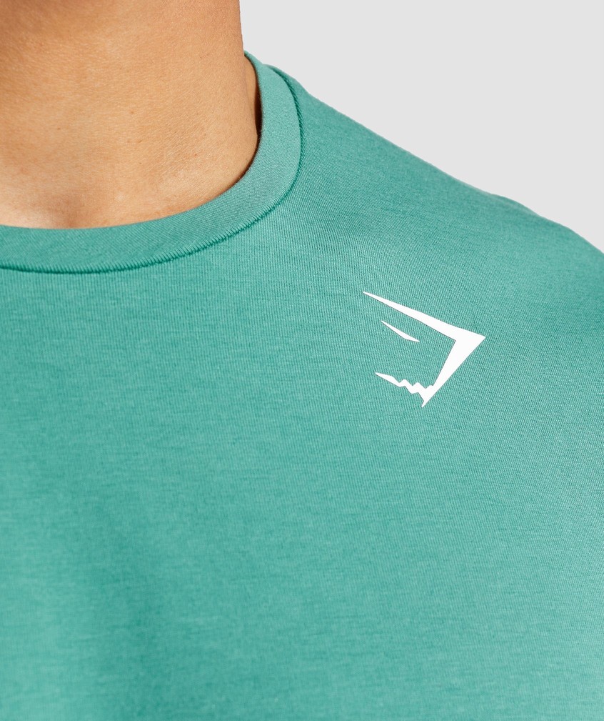 Green Men's Gymshark Essential T-Shirts | USA-63875