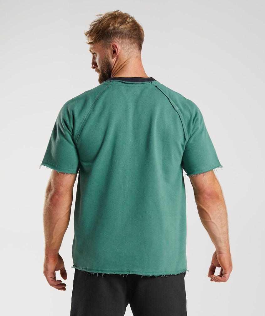 Green Men's Gymshark Legacy Rag Top T-Shirts | USA-59412