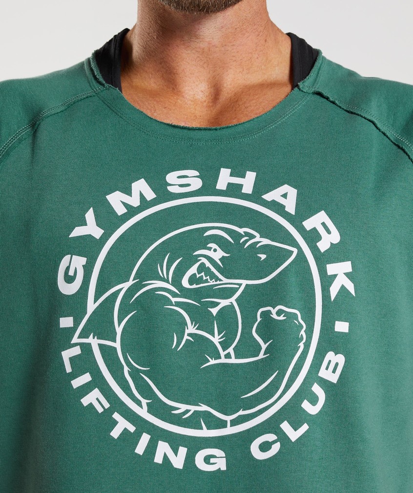 Green Men's Gymshark Legacy Rag Top T-Shirts | USA-59412