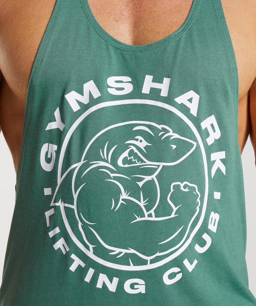 Green Men's Gymshark Legacy Stringer | USA-64389