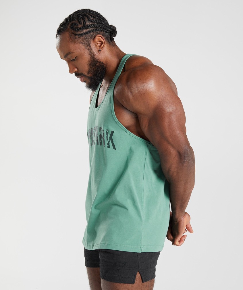 Green Men's Gymshark Power Stringer | USA-43708