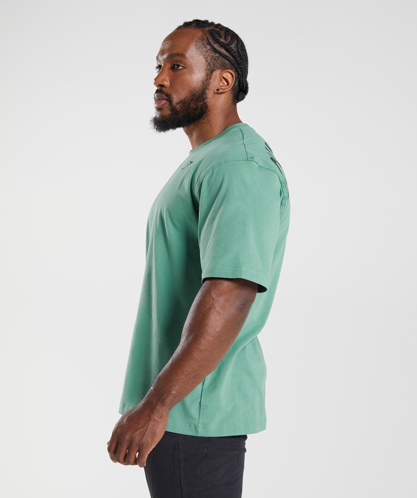 Green Men's Gymshark Power T-Shirts | USA-91640