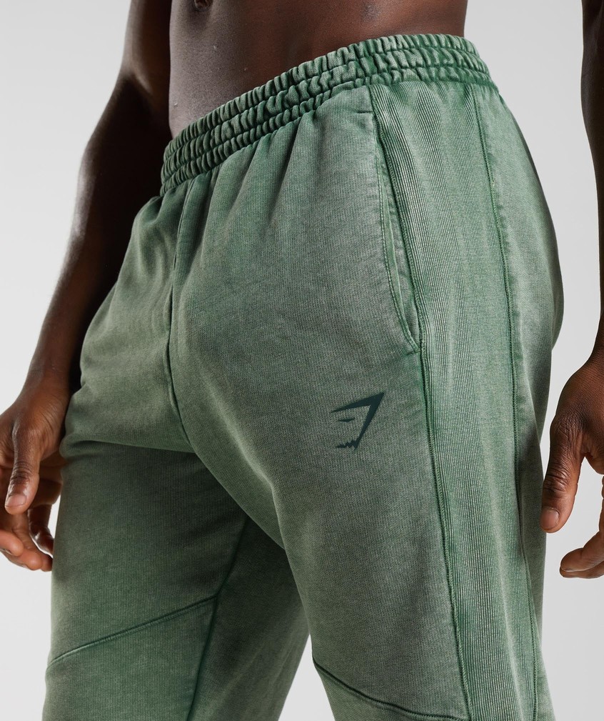 Green Men's Gymshark Power Washed Joggers | USA-96731