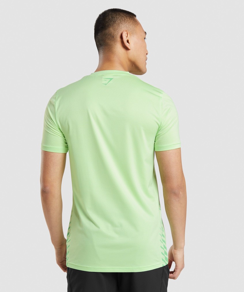 Green Men's Gymshark Sport Stripe T-Shirts | USA-93627