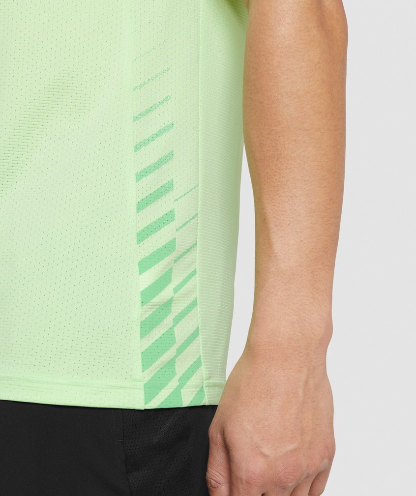 Green Men's Gymshark Sport Stripe T-Shirts | USA-93627