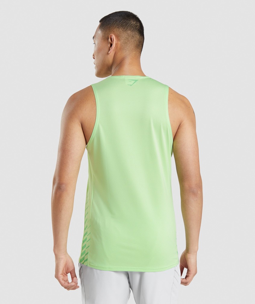 Green Men's Gymshark Sport Stripe Tank | USA-58024