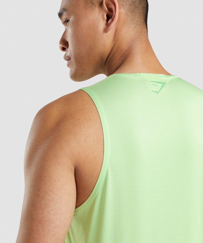 Green Men's Gymshark Sport Stripe Tank | USA-58024