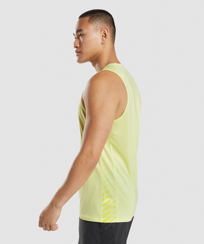 Green Men's Gymshark Sport Stripe Tank | USA-68409