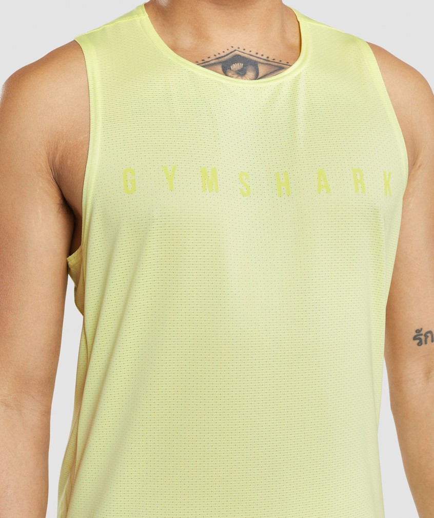 Green Men's Gymshark Sport Stripe Tank | USA-68409