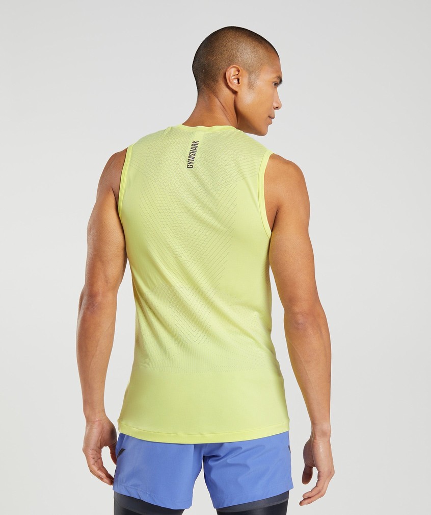 Green / White Men's Gymshark Apex Seamless Tank | USA-16409