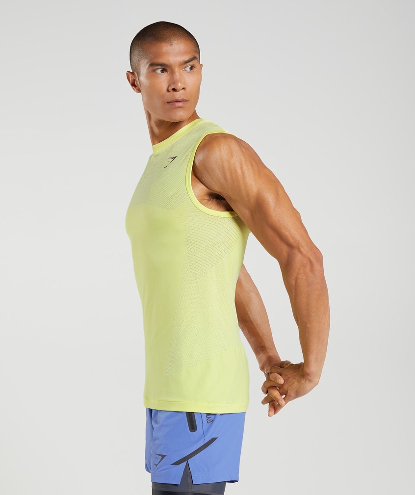 Green / White Men's Gymshark Apex Seamless Tank | USA-16409