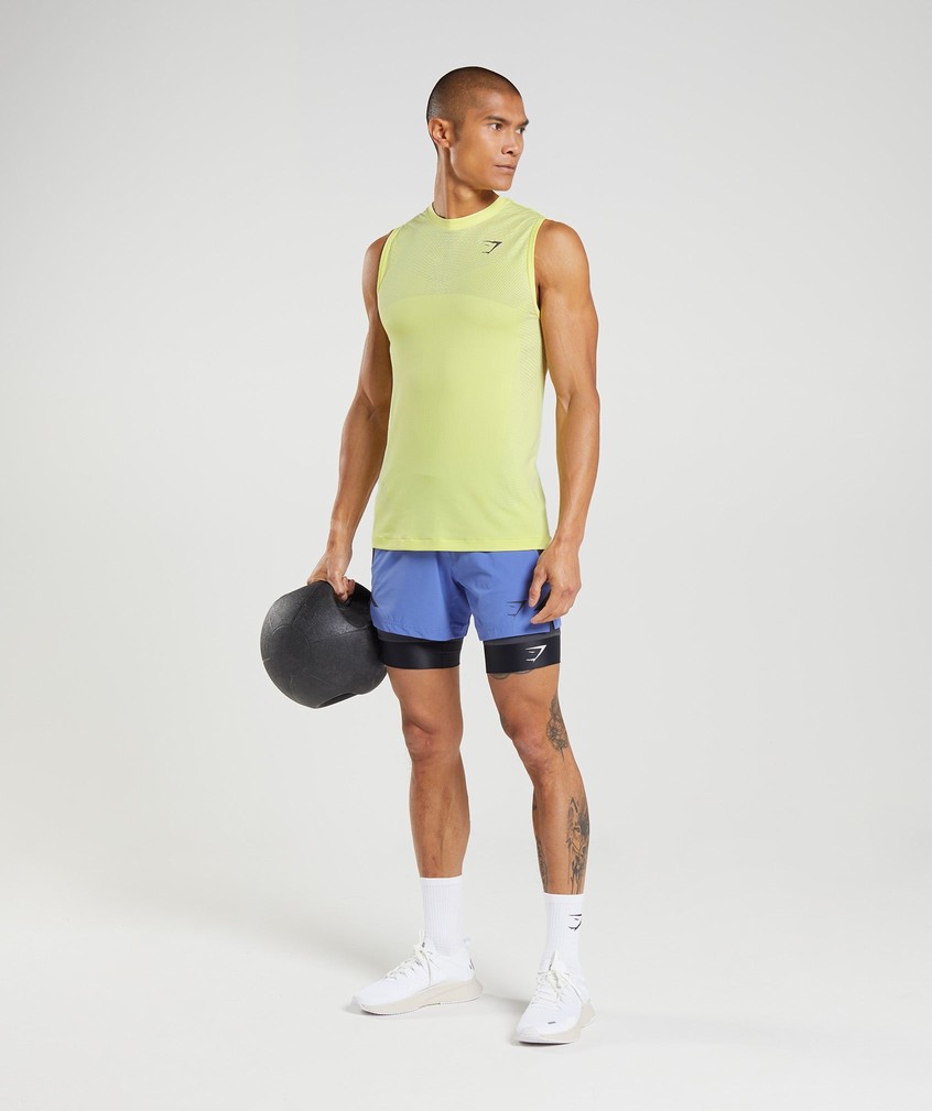 Green / White Men's Gymshark Apex Seamless Tank | USA-16409