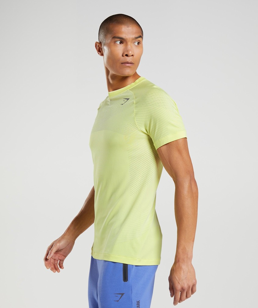 Green / White Men's Gymshark Apex Seamless T-Shirts | USA-71953